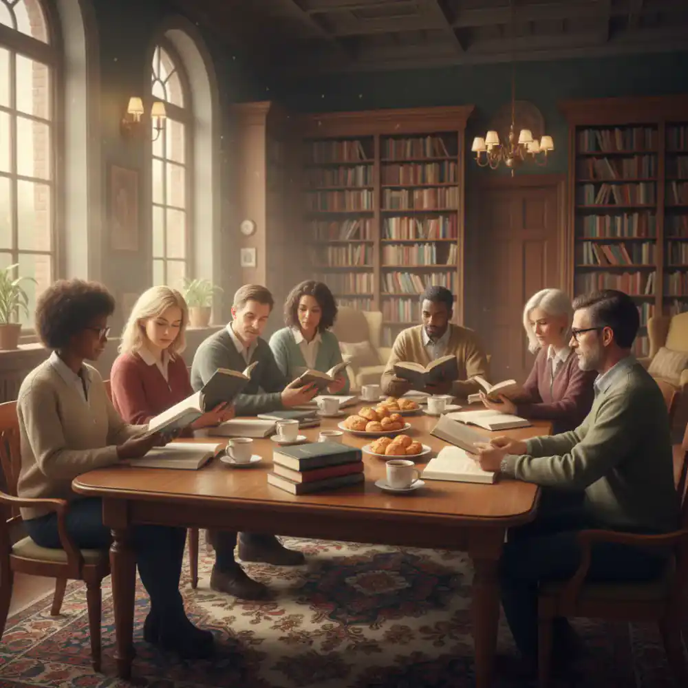Readers gathered for a discussion over coffee and books
